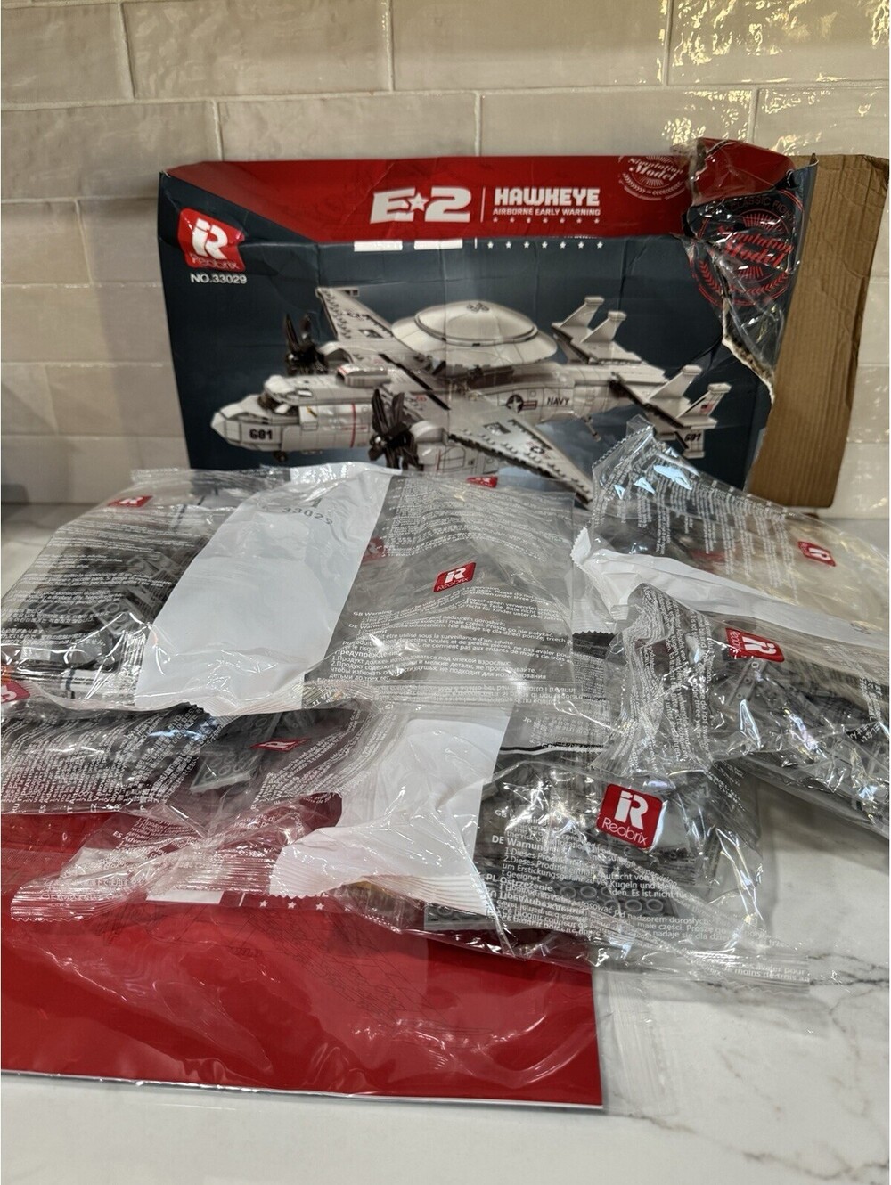 Reobrix E-2 Hawkeye Military Airplane Building Set Fighter Jet Model
